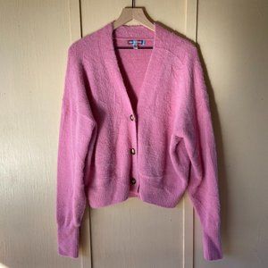 Urban Outfitters Oversized Thea Fuzzy Cardigan in Pink, Size XS